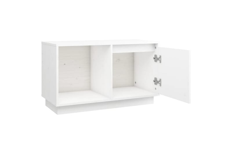 beBasic TV-benk hvit 74x35x44 cm heltre furu - Hvit - TV-benk & mediabenk