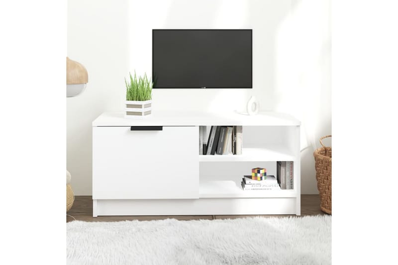 beBasic TV-benk hvit 80x35x36,5 cm konstruert tre - Hvit - Møbler - Mediamøbel & tv møbel - TV-benk & mediabenk