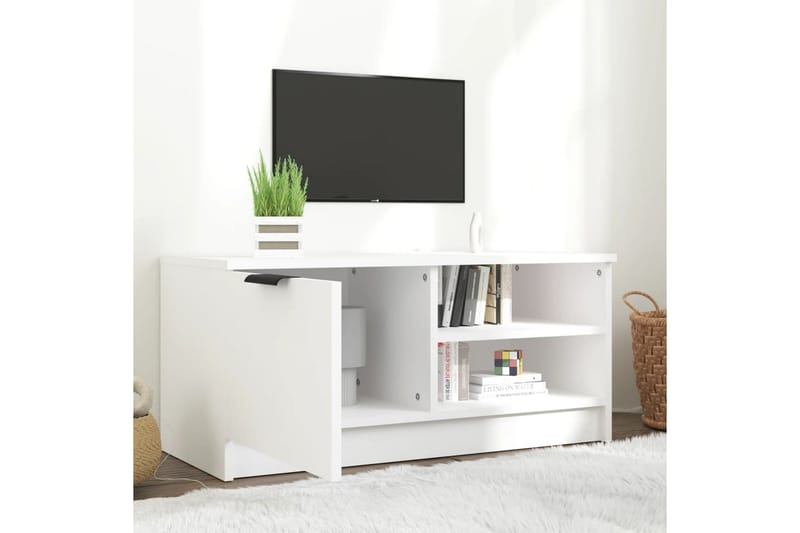 beBasic TV-benk hvit 80x35x36,5 cm konstruert tre - Hvit - Møbler - Mediamøbel & tv møbel - TV-benk & mediabenk