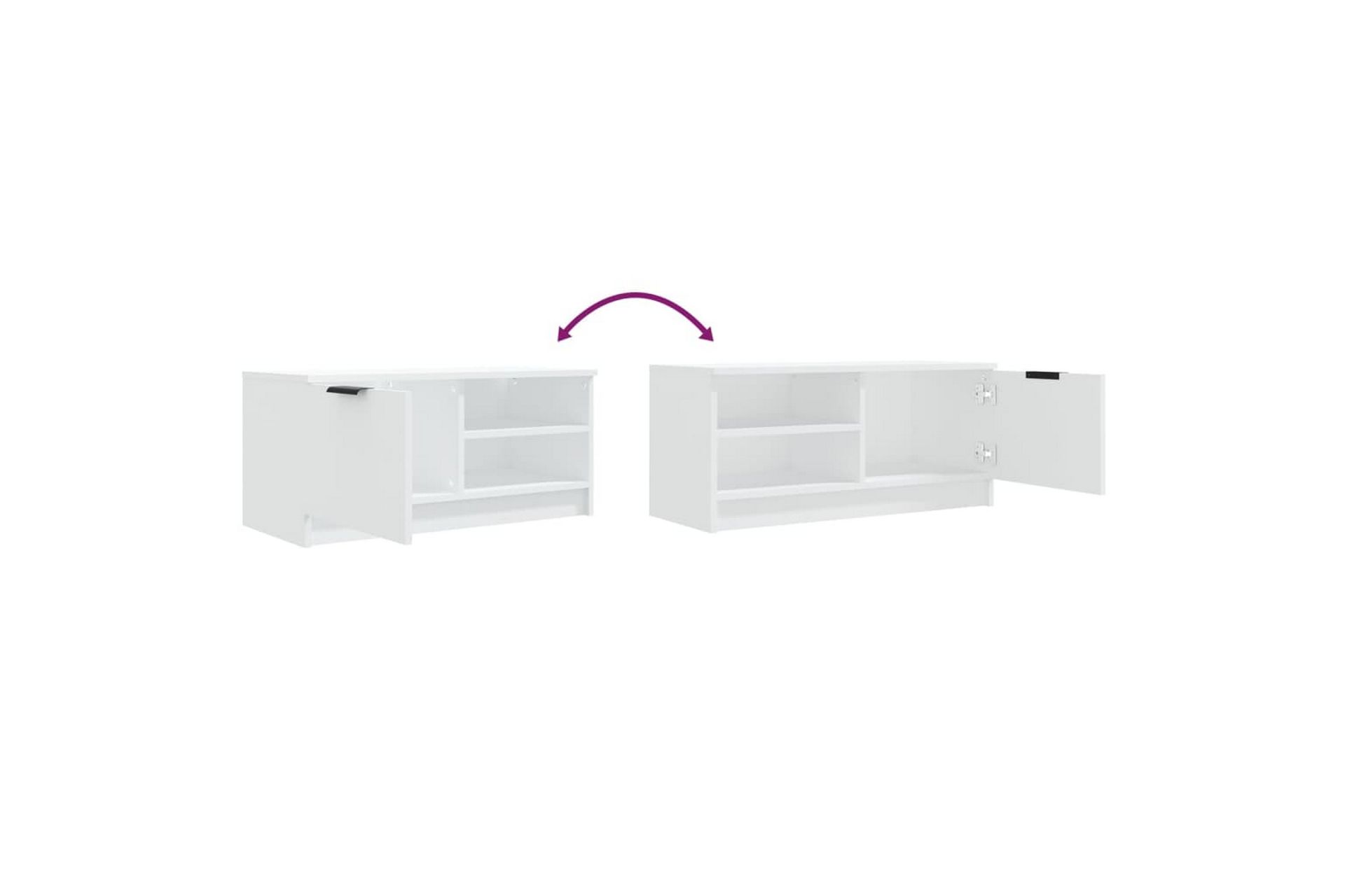 beBasic TV-benk hvit 80x35x36,5 cm konstruert tre - Hvit - Møbler - Mediamøbel & tv møbel - TV-benk & mediabenk