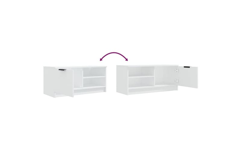 beBasic TV-benk hvit 80x35x36,5 cm konstruert tre - Hvit - Møbler - Mediamøbel & tv møbel - TV-benk & mediabenk