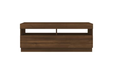 beBasic TV-benk med LED-lys brun eik 100x35x40 cm - Brun - Møbler - Mediamøbel & tv møbel - TV-benk & mediabenk