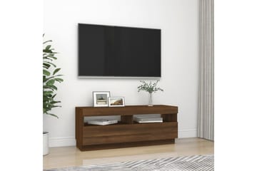 beBasic TV-benk med LED-lys brun eik 100x35x40 cm - Brun - Møbler - Mediamøbel & tv møbel - TV-benk & mediabenk