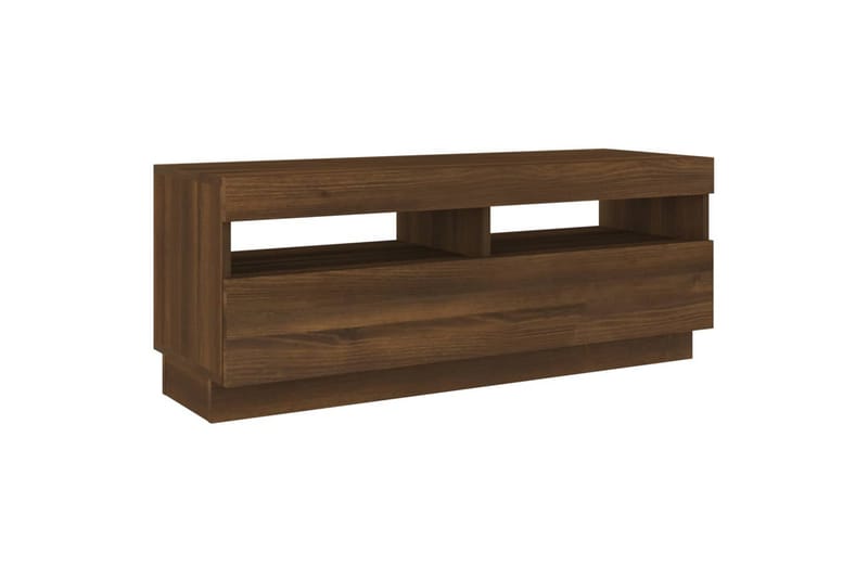beBasic TV-benk med LED-lys brun eik 100x35x40 cm - Brun - Møbler - Mediamøbel & tv møbel - TV-benk & mediabenk