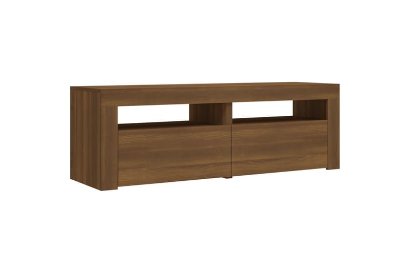 beBasic TV-benk med LED-lys brun eik 120x35x40 cm - Brun - Møbler - Mediamøbel & tv møbel - TV-benk & mediabenk