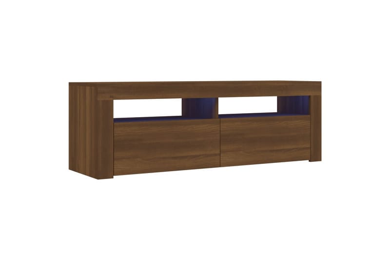 beBasic TV-benk med LED-lys brun eik 120x35x40 cm - Brun - Møbler - Mediamøbel & tv møbel - TV-benk & mediabenk