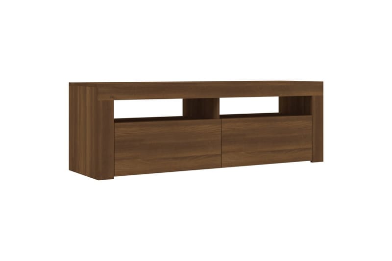 beBasic TV-benk med LED-lys brun eik 120x35x40 cm - Brun - Møbler - Mediamøbel & tv møbel - TV-benk & mediabenk