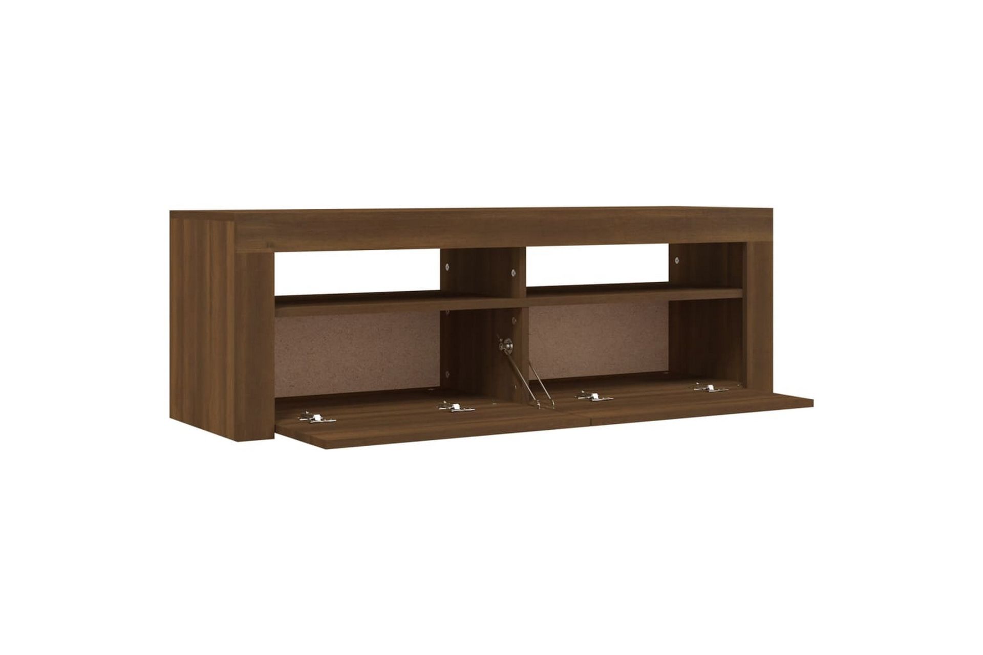 beBasic TV-benk med LED-lys brun eik 120x35x40 cm - Brun - Møbler - Mediamøbel & tv møbel - TV-benk & mediabenk