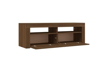beBasic TV-benk med LED-lys brun eik 120x35x40 cm - Brun - Møbler - Mediamøbel & tv møbel - TV-benk & mediabenk