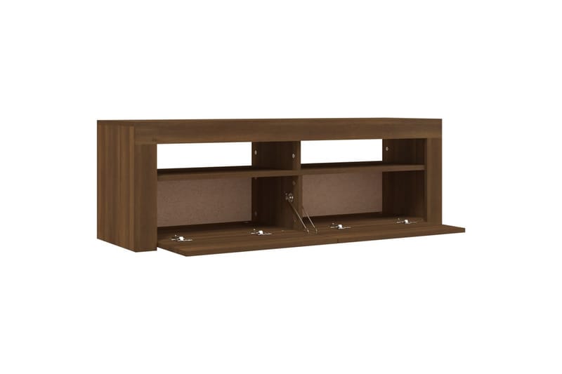 beBasic TV-benk med LED-lys brun eik 120x35x40 cm - Brun - Møbler - Mediamøbel & tv møbel - TV-benk & mediabenk