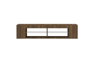 beBasic TV-benk med LED-lys brun eik 135x39x30 cm - Brun - Møbler - Mediamøbel & tv møbel - TV-benk & mediabenk