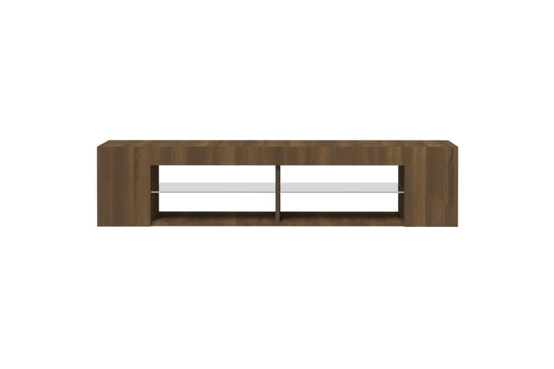beBasic TV-benk med LED-lys brun eik 135x39x30 cm - Brun - Møbler - Mediamøbel & tv møbel - TV-benk & mediabenk