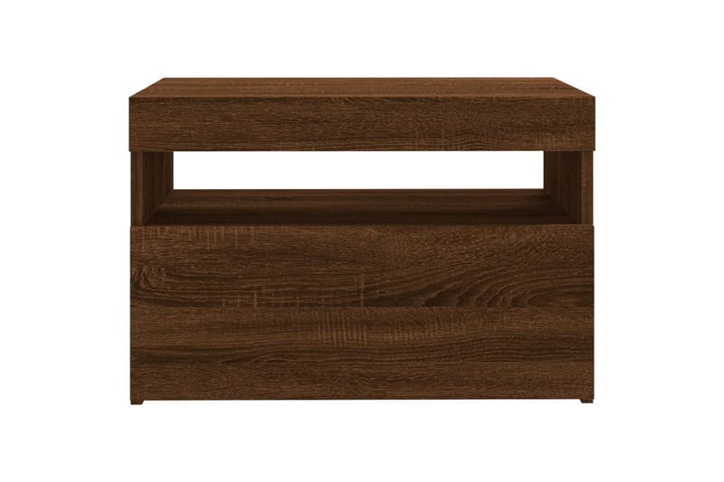 beBasic TV-benk med LED-lys brun eik 60x35x40 cm - Brun - Møbler - Mediamøbel & tv møbel - TV-benk & mediabenk