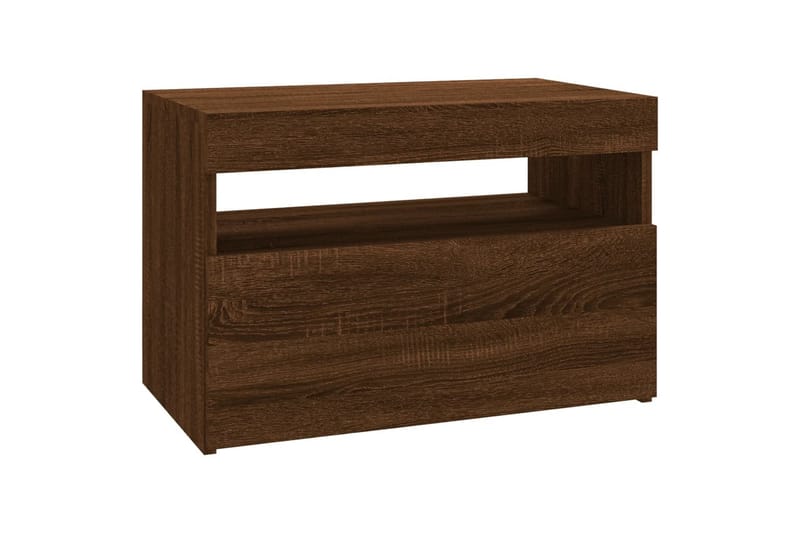 beBasic TV-benk med LED-lys brun eik 60x35x40 cm - Brun - Møbler - Mediamøbel & tv møbel - TV-benk & mediabenk