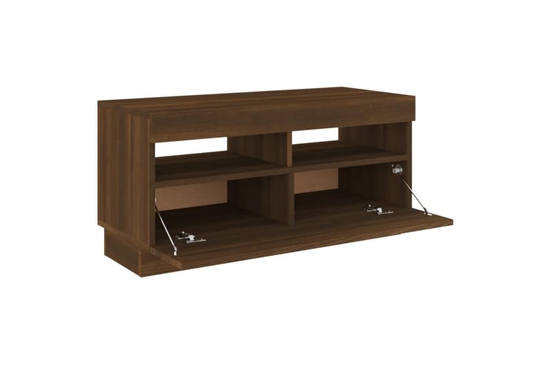beBasic TV-benk med LED-lys brun eik 80x35x40 cm - Brun - Møbler - Mediamøbel & tv møbel - TV-benk & mediabenk