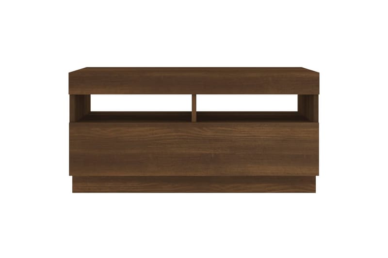 beBasic TV-benk med LED-lys brun eik 80x35x40 cm - Brun - Møbler - Mediamøbel & tv møbel - TV-benk & mediabenk