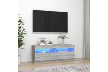 beBasic TV-benk med LED-lys grå sonoma 100x35x40 cm - GrÃ¥ - Møbler - Mediamøbel & tv møbel - TV-benk & mediabenk
