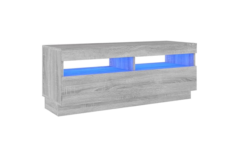 beBasic TV-benk med LED-lys grå sonoma 100x35x40 cm - GrÃ¥ - Møbler - Mediamøbel & tv møbel - TV-benk & mediabenk