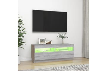 beBasic TV-benk med LED-lys grå sonoma 100x35x40 cm - GrÃ¥ - Møbler - Mediamøbel & tv møbel - TV-benk & mediabenk