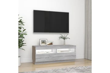 beBasic TV-benk med LED-lys grå sonoma 100x35x40 cm - GrÃ¥ - Møbler - Mediamøbel & tv møbel - TV-benk & mediabenk