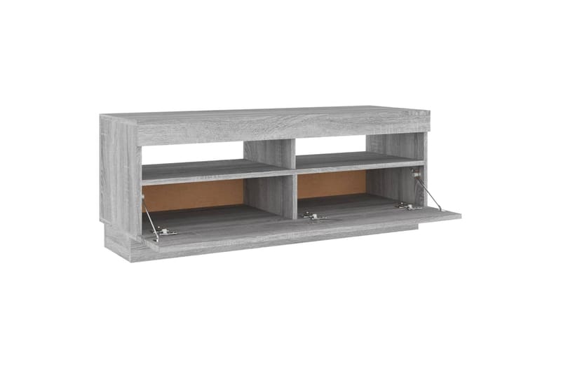beBasic TV-benk med LED-lys grå sonoma 100x35x40 cm - GrÃ¥ - Møbler - Mediamøbel & tv møbel - TV-benk & mediabenk