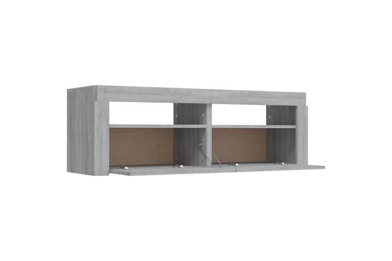 beBasic TV-benk med LED-lys grå sonoma 120x35x40 cm - GrÃ¥ - Møbler - Mediamøbel & tv møbel - TV-benk & mediabenk