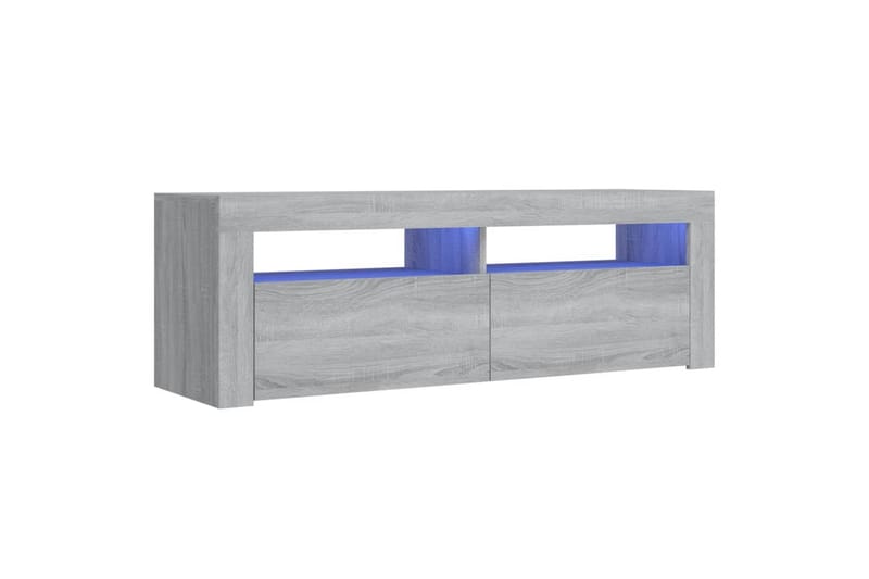 beBasic TV-benk med LED-lys grå sonoma 120x35x40 cm - GrÃ¥ - Møbler - Mediamøbel & tv møbel - TV-benk & mediabenk