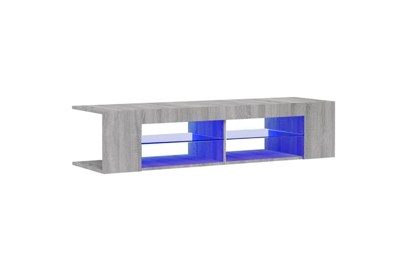beBasic TV-benk med LED-lys grå sonoma 135x39x30 cm - GrÃ¥ - Møbler - Mediamøbel & tv møbel - TV-benk & mediabenk