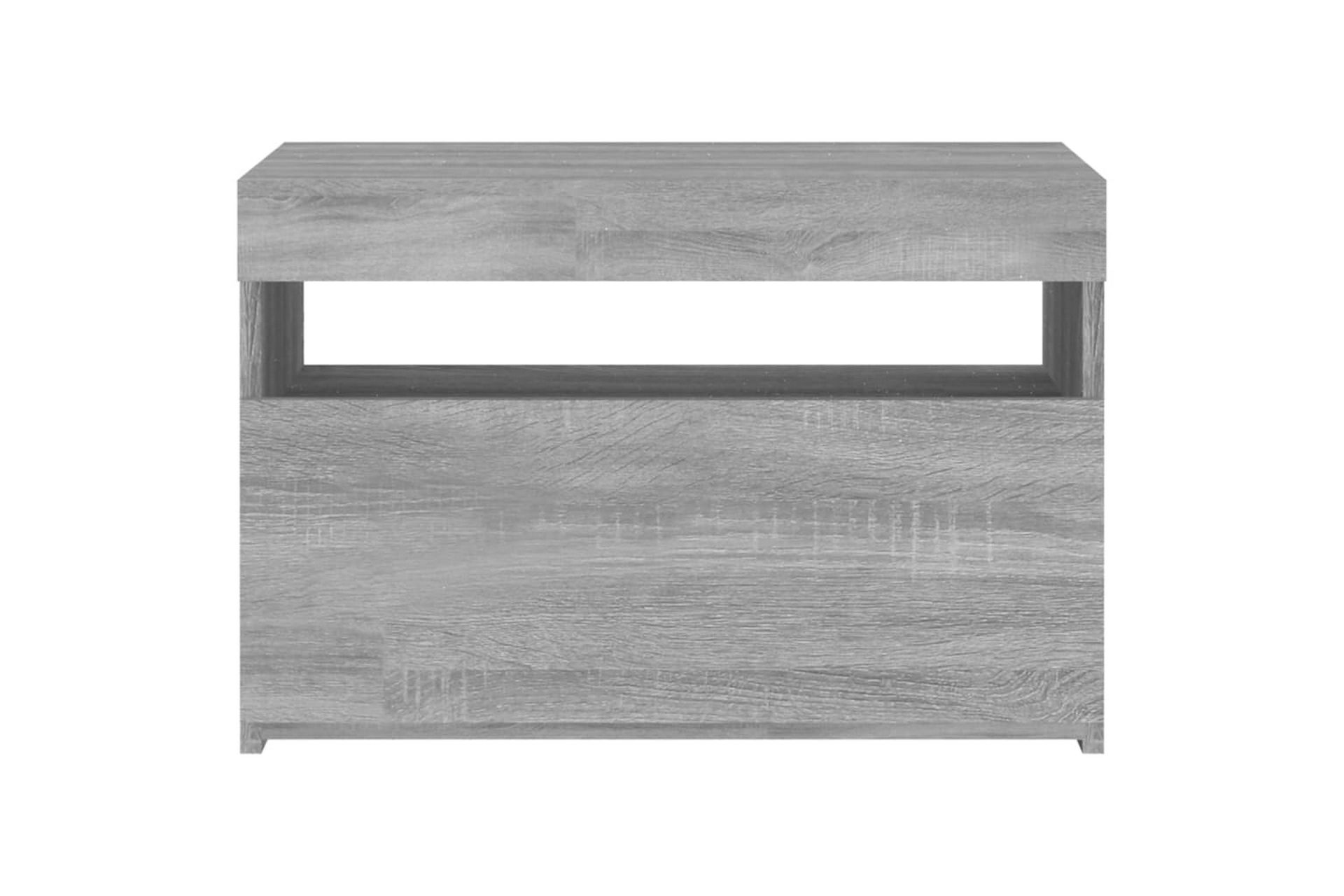beBasic TV-benk med LED-lys grå sonoma 60x35x40 cm - GrÃ¥ - Møbler - Mediamøbel & tv møbel - TV-benk & mediabenk