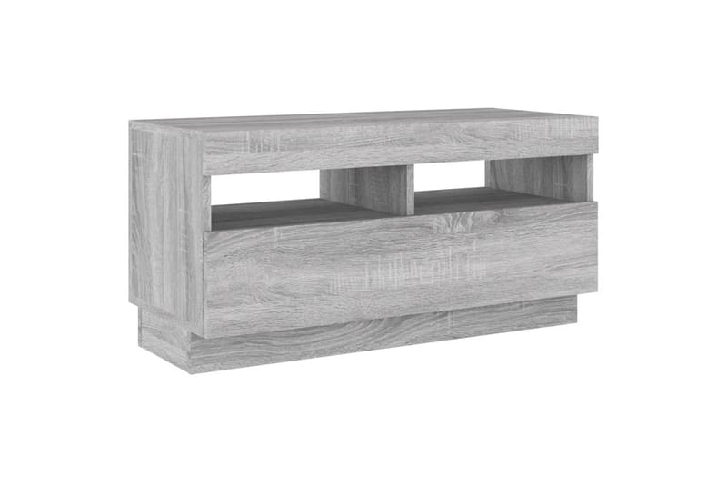 beBasic TV-benk med LED-lys grå sonoma 80x35x40 cm - GrÃ¥ - Møbler - Mediamøbel & tv møbel - TV-benk & mediabenk