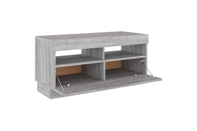 beBasic TV-benk med LED-lys grå sonoma 80x35x40 cm - GrÃ¥ - Møbler - Mediamøbel & tv møbel - TV-benk & mediabenk
