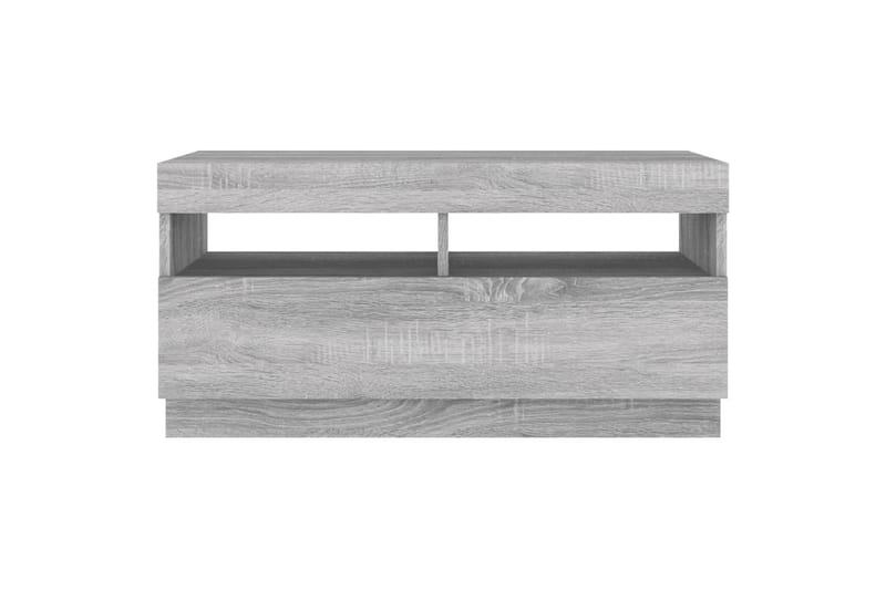 beBasic TV-benk med LED-lys grå sonoma 80x35x40 cm - GrÃ¥ - Møbler - Mediamøbel & tv møbel - TV-benk & mediabenk