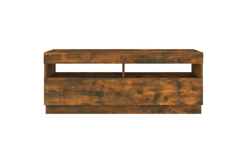 beBasic TV-benk med LED-lys røkt eik 100x35x40 cm - Brun - Møbler - Mediamøbel & tv møbel - TV-benk & mediabenk