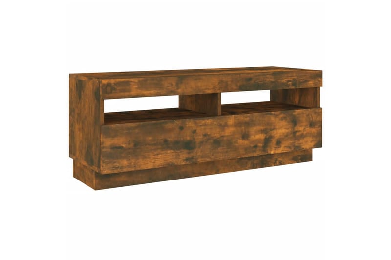 beBasic TV-benk med LED-lys røkt eik 100x35x40 cm - Brun - Møbler - Mediamøbel & tv møbel - TV-benk & mediabenk