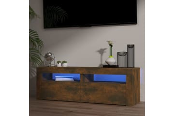 beBasic TV-benk med LED-lys røkt eik 120x35x40 cm - Brun - Møbler - Mediamøbel & tv møbel - TV-benk & mediabenk