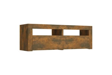 beBasic TV-benk med LED-lys røkt eik 120x35x40 cm - Brun - Møbler - Mediamøbel & tv møbel - TV-benk & mediabenk