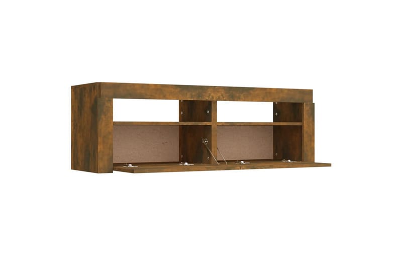 beBasic TV-benk med LED-lys røkt eik 120x35x40 cm - Brun - Møbler - Mediamøbel & tv møbel - TV-benk & mediabenk