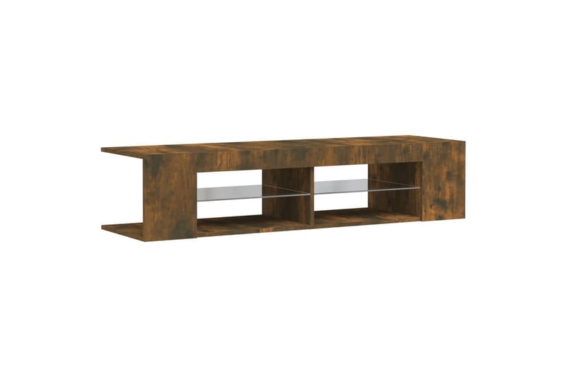 beBasic TV-benk med LED-lys røkt eik 135x39x30 cm - Brun - Møbler - Mediamøbel & tv møbel - TV-benk & mediabenk