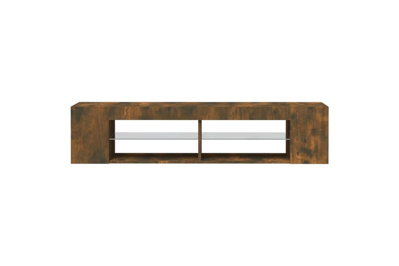 beBasic TV-benk med LED-lys røkt eik 135x39x30 cm - Brun - Møbler - Mediamøbel & tv møbel - TV-benk & mediabenk