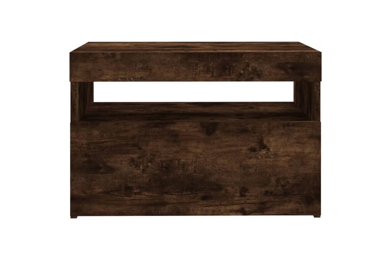 beBasic TV-benk med LED-lys røkt eik 60x35x40 cm - Brun - Møbler - Mediamøbel & tv møbel - TV-benk & mediabenk