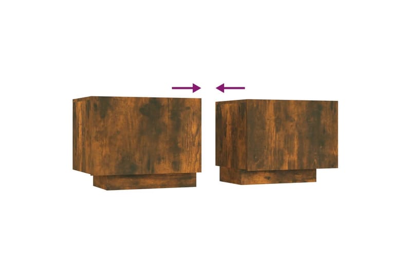 beBasic TV-benk røkt eik 100x35x40 cm konstruert tre - Brun - Møbler - Mediamøbel & tv møbel - TV-benk & mediabenk