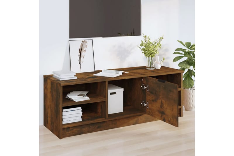 beBasic TV-benk røkt eik 102x35,5x36,5 cm konstruert tre - Brun - Møbler - Mediamøbel & tv møbel - TV-benk & mediabenk