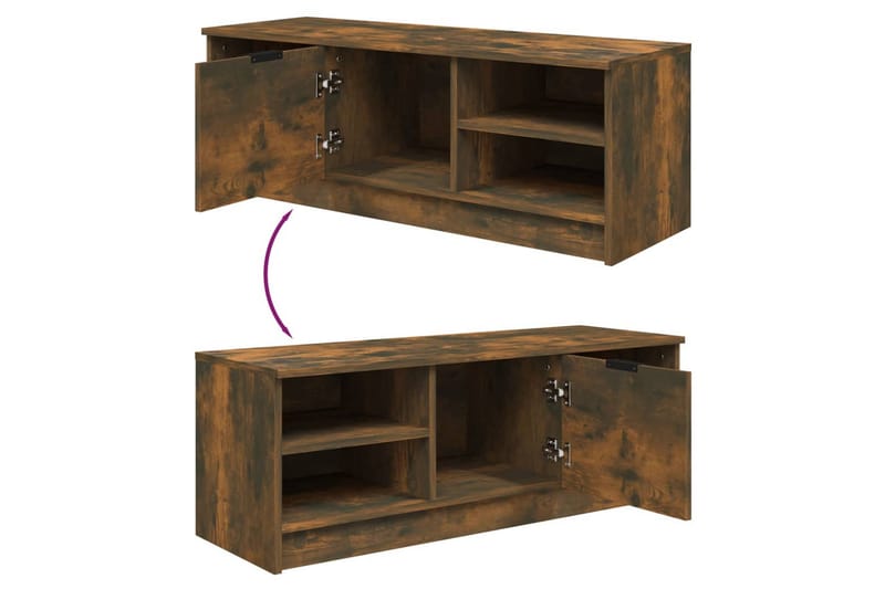 beBasic TV-benk røkt eik 102x35,5x36,5 cm konstruert tre - Brun - Møbler - Mediamøbel & tv møbel - TV-benk & mediabenk