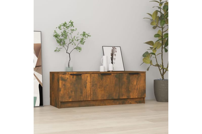 beBasic TV-benk røkt eik 102x35x36,5 cm konstruert tre - Brun - Møbler - Mediamøbel & tv møbel - TV-benk & mediabenk