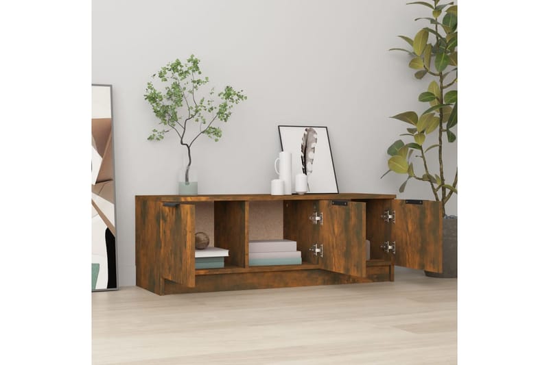 beBasic TV-benk røkt eik 102x35x36,5 cm konstruert tre - Brun - Møbler - Mediamøbel & tv møbel - TV-benk & mediabenk