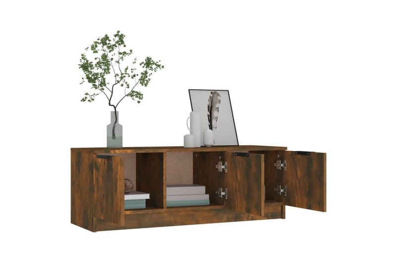 beBasic TV-benk røkt eik 102x35x36,5 cm konstruert tre - Brun - Møbler - Mediamøbel & tv møbel - TV-benk & mediabenk