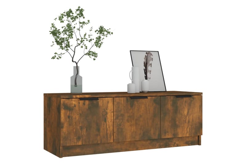 beBasic TV-benk røkt eik 102x35x36,5 cm konstruert tre - Brun - Møbler - Mediamøbel & tv møbel - TV-benk & mediabenk
