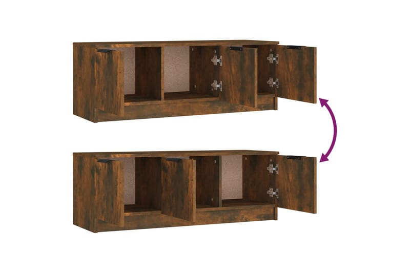 beBasic TV-benk røkt eik 102x35x36,5 cm konstruert tre - Brun - Møbler - Mediamøbel & tv møbel - TV-benk & mediabenk