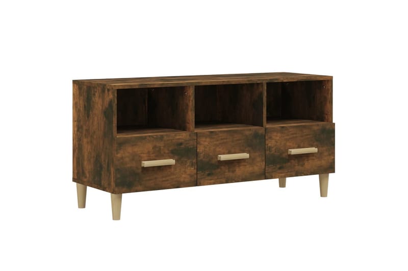 beBasic TV-benk røkt eik 102x36x50 cm konstruert tre - Brun - Møbler - Mediamøbel & tv møbel - TV-benk & mediabenk