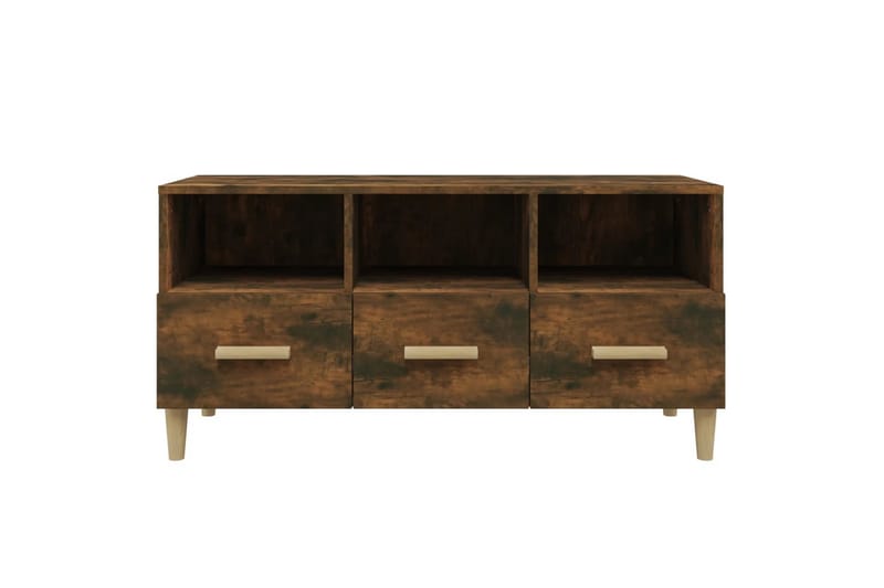 beBasic TV-benk røkt eik 102x36x50 cm konstruert tre - Brun - Møbler - Mediamøbel & tv møbel - TV-benk & mediabenk